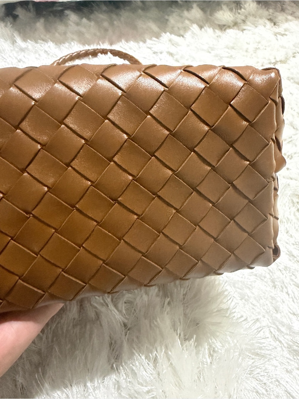 Bottega Veneta Cognac Intrecciato Leather Andiamo Medium - Picture 9 of 14
